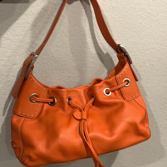 Cole Haan Pebbled Leather Shoulder Bag in Orange - Picture 2 of 8